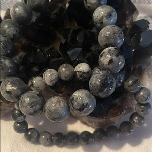 2 LABRADORITE bracelets 10mm and 8mm